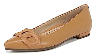 Vionic Women's Arielle Ballet Flat, Tan Nappa Leather, 41 EU