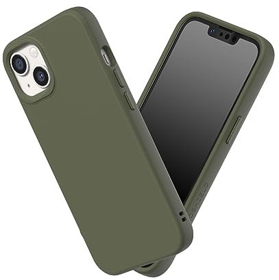 RhinoShield Case kompatibel mit [iPhone 13/14] | SolidSuit - Stoßdämpfende & schlanke Schutzhülle mit Premium Finish - 3.5 Meter Fallschutz - Algengrün