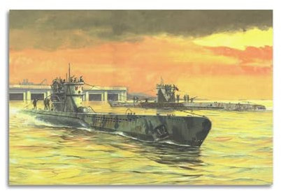 LADV WW2 Vintage Schlachtschiff Poster Deutschland U-Boot Typ IXC & VIIC Dekorative Malerei Leinwand Wandkunst Bild 40 x 60 cm