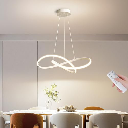 YLFXL 70CM Lampara Techo Colgante, 45W Lámpara Colgante LED Moderna Dimmable Altura Ajustable Lampara Comedor Lamparas Techo Colgantes con Control Remoto para Comedor Cocina Dormitorio Salon
