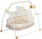 BAOCHADA Electric Baby Cradle Baby Swing Auto Swing Baby Cradle Crib, Electric Baby Rocker Automatic Baby Boy Girl Bassinets Swing Crib with Bottle Stand, Timing Function and Controller, Khaki