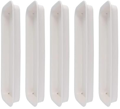 Baoblaze 5x Plant Saucers Plant Trays Rectangular Plants Pot Saucers Flower Pot Drainage Tray for Windowsill Indoors Outdoor,White-48 * 19 * 2.5cm