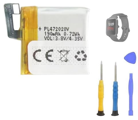 Aousavo PL472020V ersatz akku PL472020V Kompatibel mit Amazfit Bip 1S A1805 Smartwatch mit ersatz kit