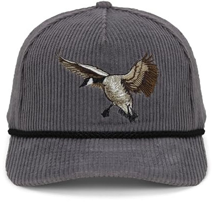 Paramount Outdoors Corduroy Canadian Goose Trucker Hat Vintage Wasservögel Ente Jagd Seil Cap (Grauer Cord – OSFA)