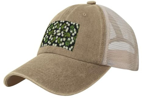 YWSOTRE Schweizer Alpen-Edelweiß-Blumen, Trucker-Hüte, Cowboy-Mesh-Baseballkappe, verstellbare Klassische Papa-Hüte