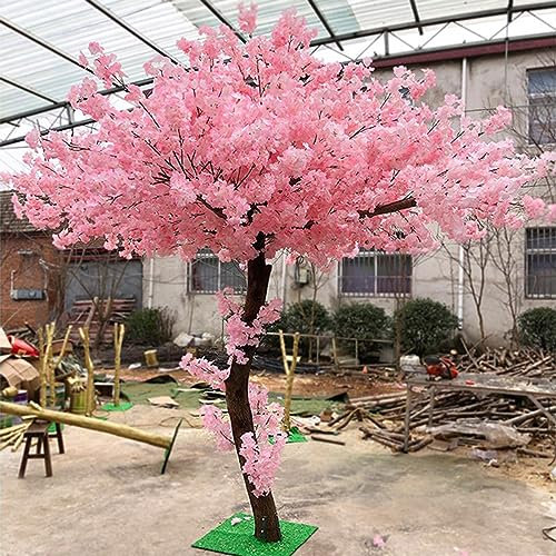 XIBANY Künstliche Kirschblütenbäume, rosa Kirschblütenbaum, Seidenkirschblüte, künstliche -Blume, drinnen und draußen, Gärten, Zuhause, Büro, Party, 3,5 x 3,5 m/11,5 x 11,5 Fuß Feito NA China