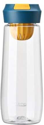 Vllcsla Petite Gourde Sport 500ml avec Poignée et Passoire, Étanche & Sans BPA Bouteille d’eau en Plastique pour Voyages en Salle de Sport, Transparente, Passe au Lave-vaisselle