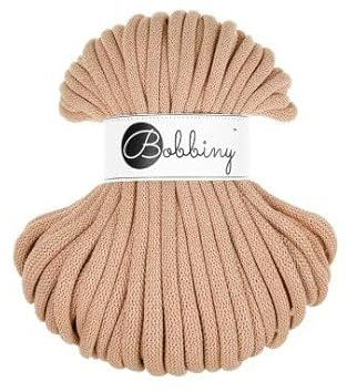 Flechtkordel Jumbo - 9mm - Baumwollkordel Baumwollgarn Garn Kordel Makramee Schnur Kordelband Natur Baumwolle DIY-Basteln 30m - Biscuit
