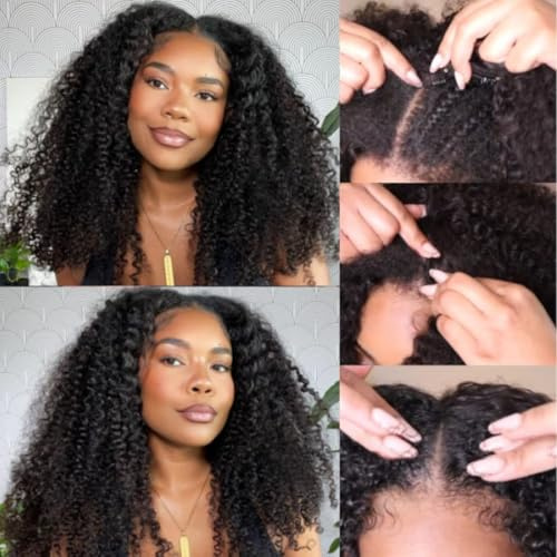 Lockige Echthaar-Perücken mit V-Teil, die nicht ausgelassen werden, verbesserte U-Teil-Perücken für Frauen, Afro-Perücken, erschwingliche 4C-Teil, lockige Afro-Perücken mit Clip-On