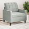 Willood Sessel Relaxsessel Sofa für Wohnzimmer, Loungesessel Polstersessel Metallgestell, Fernsehsessel Ruhesessel Clubsessel Hellgrau 60 cm Samt