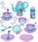 14 TLG. Set: Seifenblasen Spielzeug - Frozen/die Eiskönigin - Badewanne - Teeservice + Seifenblasenstäbe + Nachfüllflasche - für Kinder Mädchen/Seifen..
