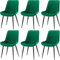 FRUOGO Esszimmerstühle 6er Set,Samt Polesterstuhl,Robuste Metallbeine,Modernes Streifendesign für Esszimmer,Wohnzimmer,Küche,Lounge,Grün