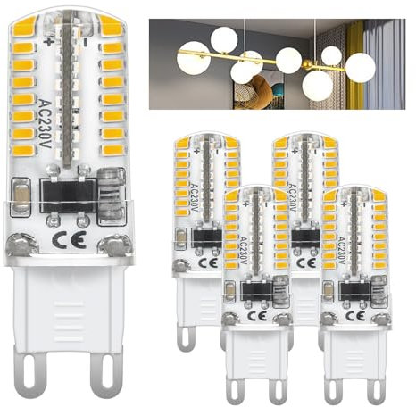 I-SHUNFA G9 LED Lampen 4000 Kelvin Naturweiß Licht 2.5W-2.8W 210LM Ersatz fr 25W-28W Halogenlampe AC220V Enegiesparende LED kleine Birne nicht dimmbar G9 Glühbirne [5 Stück ]