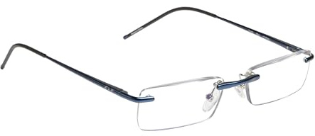 Edison & King Randlose Lesebrille Clarity – EIN Schmuckstück mit Premiumgläsern inkl, Blaufilter (Blau, +1,75 dpt)