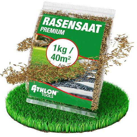ATHLON TOOLS Dekorasen Rasen-Samen 1kg / 40m² Frühjahr/Sommer - schnellkeimend - Rasensaat Nachsaat Deko-Rasen Zierrasen Schmuckrasen