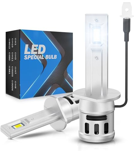 TUINCYN Ampoule H1 LED Voiture, 30000LM 800% Luminosité H1 LED Lampes, LED H1 Anti Erreur 6500K, 1:1 Design Phare de Voiture, Remplacement pour Halogènes, Plug and Play, 2 Ampoules