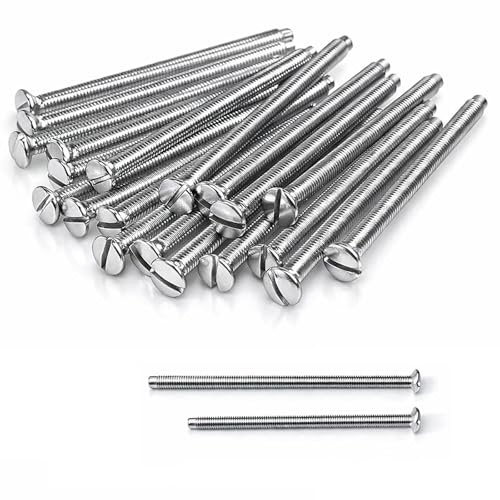 M3.5 Screws, Long Assorted Electrical Machine Screw for Light Switch, Nickel Plated Slotted Raised Countersunk Electrical Socket Screws for DIY (40, 50mm/75mm)