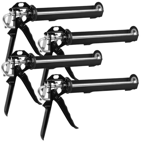 AGT Kartuschenpresse Silikon: 4er-Set Kartuschenpressen, Drehrahmen, für Kartuschen bis 310ml & 23cm (Kartuschenpressen für Kleber, Kartuschenpresse Profi)