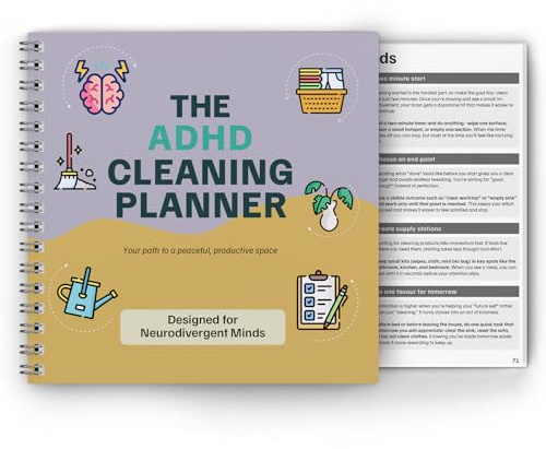 ADHD Cleaning Planner UK - Weekly Cleaning Schedule ADHD Planner for Adults - Daily, Monthly & Zone based Household Cleaning Organiser with Task Checklists - Made by and for Neurodivergent minds