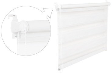 DOPPELROLLO DUOROLLO 100 CM BREIT 200 CM LANG Weiss INKL. SEILZUG FENSTERROLLO KLEMMROLLO JALOUSIE