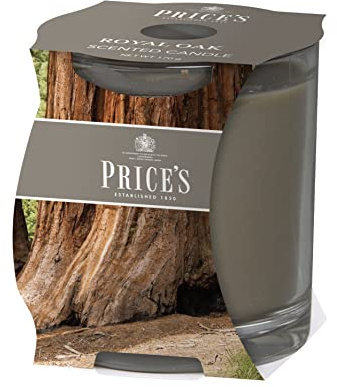 Price's Candles Royal Oak Cluster Jar Candle | Warm woody oak aroma, long-burning wax, decorative glass vessel, relaxing ambience, elegant home décor, everyday enjoyment