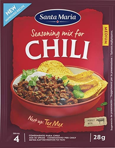 Santa Maria, Spezie Miste al Chili, Miscela Unica di Sapore e Profumo, Mix di Spezie, Cumino e Origano, Usalo per Insaporire la Carne Macinata e per Arricchire ogni Ricetta, Senza Coloranti, 28 g