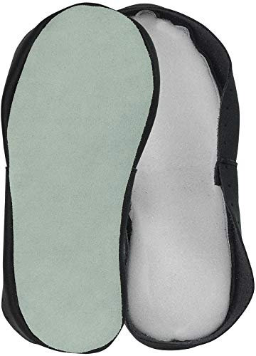 Harrys-Collection Unisex extra Breite Ledersohle für Hüttenschuhe mit Wolleinlage, Farben:schwarz, Schuhgröße:38/39