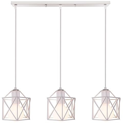 PETITES ECREVISSES Lámpara Colgante Vintage 3 luces Lámparas de Techo E27 Diseño de Jaula de Hierro Iluminación de Techo Interior Iluminación Colgante Industrial para Cocina Comedor Dormitorio