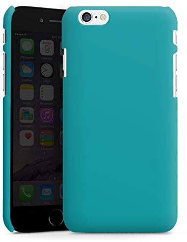 Premium Case kompatibel mit Apple iPhone 6s Smartphone Handyhülle Schutzhülle glänzend türkis Farbe einfarbig