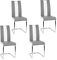 Esszimmerstuhl mit Hoher Rückenlehne, Schwingstuhl Set, 4-er Set, Grau + Weiß