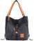 FANDARE Handtasche Damen Umhängetaschen Canvas Schultertasche Rucksack Strandtasche Schultertasche für Mädchen Frauen Alltag Büro Schule Ausflug Shopper Hobo Tasche Schwarz