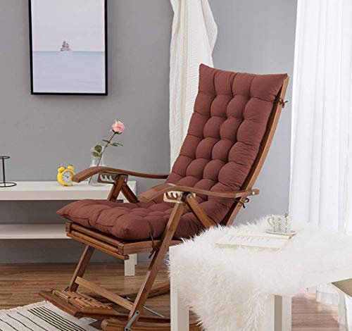 Hochlehner-Auflage für Sonnenliege, klassisches Design, für Garten und Terrasse, dicke Stuhlauflagen, Holzliege, weiche Polsterauflagen, Outdoor-Stühle, Lounge-Sitz, Relax-Kissen, braun