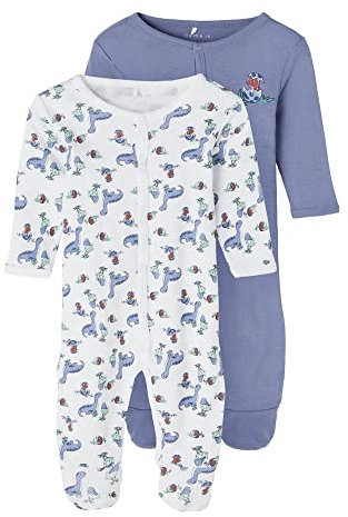 NAME IT Baby Jungen Schlafoveralls im 2er Pack Füßen Wild Wind-92
