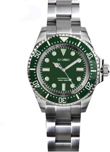 Cronos Automatic Diving Watch Stainless Steel 2000 Meters Water Resistance Professional Diver Wrist Watch, color 2,