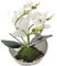 Aisamco Fiori di orchidea artificiali con vaso bianco Fiori di phalaenopsis finti in plastica con vaso di fiori artificiali per la decorazione dell'ufficio di nozze a casa