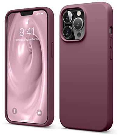 elago Liquid Silicone Case Compatible with iPhone 13 Pro Case (6.1), Premium Silicone, Full Body Protection - 3 Layer Shockproof Phone Cover, Anti-Scratch Soft Microfiber Lining (Burgundy)