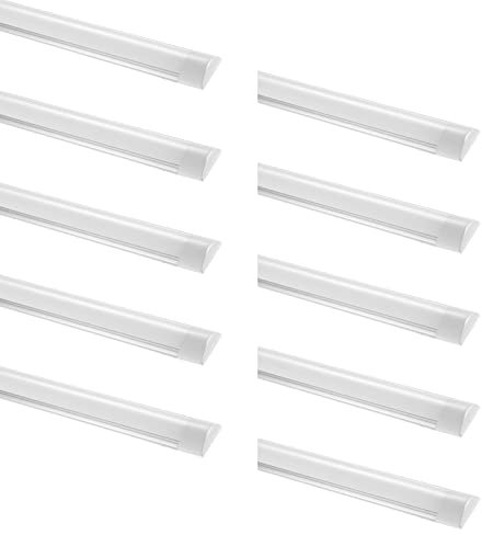papasbox 10 Pack 30W LED Deckenleuchte Röhre Licht, 90cm 3600LM Lichtleiste Kaltweiß 6500K LED Wannenleuchte Leuchtröhre für Badzimmer Wohnzimmer Küche Garage Lager Werkstatt Keller Büro