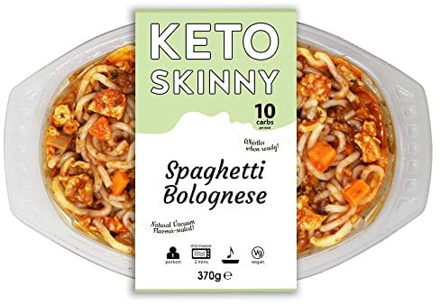 Keto Skinny Meal Spaghetti Bolognese (Pack of 4, 370g) - Miracle Konjac, Shirataki, Vegan, Low Calorie, Free-From, Low Fat, Keto, Low Carbs, Healthy, High in Protein, Plant Based, Fresh Ready Meals