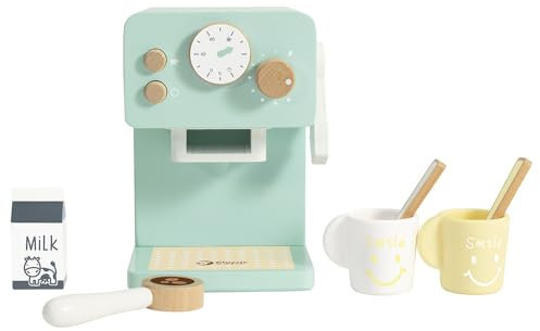 Classic World Kaffeemaschine | Holz-Kaffeemaschinen-Set für Kinder | Spielküche aus Holz für Jungen und Mädchen ab 18 Monaten | Fördert fantasievolles Spielen