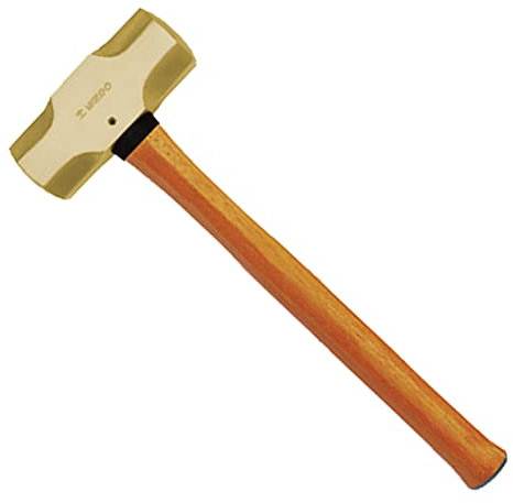 WEDO Fäustel - Martello da proposta, peso 2000 g, con manico in legno, senza scintille, martello demolitore, martello grande, certificato BAM & FM, rame berillio, lunghezza 400 mm, 2 kg