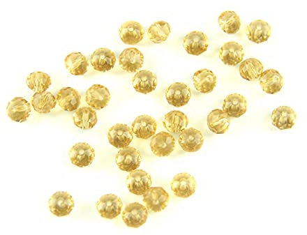 3mm Faceted Crystal Glass Beads Round Loose Space Beads for Jewelry Making and Curtain,Champagne,450pcs