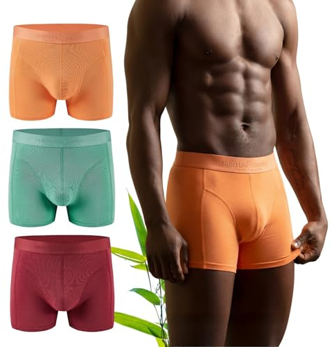 Hunter&Hawks Boxershorts Herren 3er Pack Bambus | Antibakteriell & Atmungsaktiv Unterhosen | Weiche Unterwäsche Boxer | Cool Dry Trunks | Anti-Reibung | Größen S-6XL