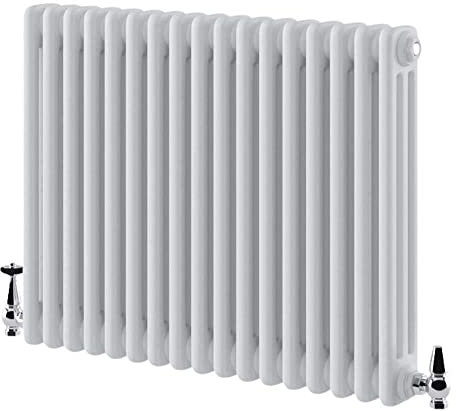 Utopia Traditional Horizontal Radiator 3 Column Triple Panel Vintage Style Central Heating White – 600 x 785mm