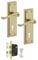 Golden Grace Georgian Lever Lock Door Handle with 64 mm Mortise Back Plate Size Key Lock and 2 Keys in Premium Polished Brass Finish - 150mm x 48mm