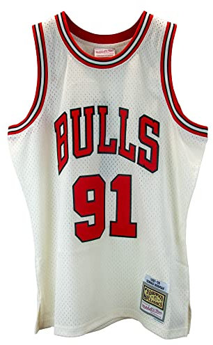 Mitchell & Ness NBA Off White Team Color Swingman Jersey Trikot Chicago Bulls - Dennis Rodman, L