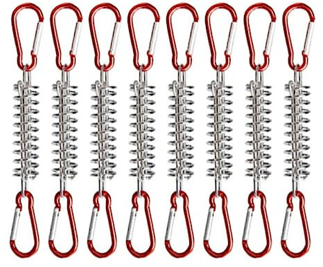 8 Piezas Resorte de Tensión del toldo,Resortes de Tensión de Accesorios,Muelles de Resorte de Tensión,con 16 Mosquetones,para Tienda de Campaña toldo Accesorios de fijación para toldos