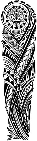 x3 Tatouage bras polynesien maori - 1 lot de 3 Feuilles de tatouage éphémère sleeve | Bras complet | Noir | Homme - TATTOO YOUR STYLE