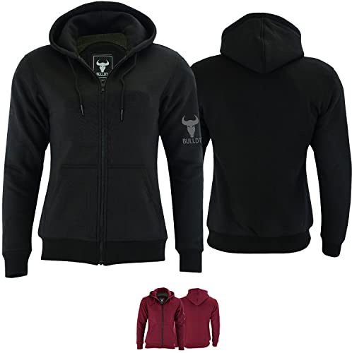BULLDT Damen Motorrad Hoodie mit Protektoren 100% Aramid Schutz Schutzjacke Hood Motorradjacke Textil Schwarz - 38