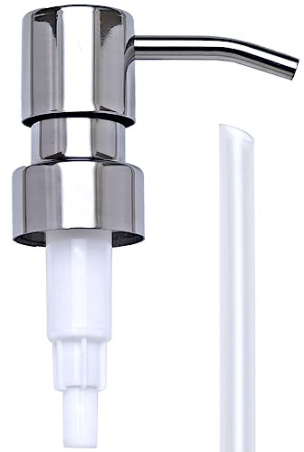 Chrom-Seifenspender-Pumpe Ersatz – Silber 304 Rostfreier Edelstahl Lotionspender Pumpen Ersatz für Standard 28/400 Halsgröße Regular Mouth Flaschen