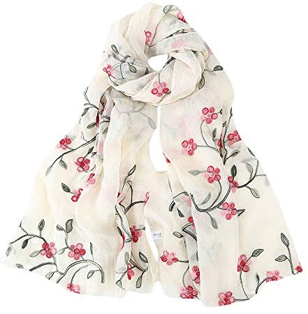 Modaworld Seidenschal Damen Warm Weich Seidentuch Herbst Winter Retro Gedruckt Schal Farbige Streifen Blumenmuster Lange Halstücher Sonnenschut Stola Ganzjährig